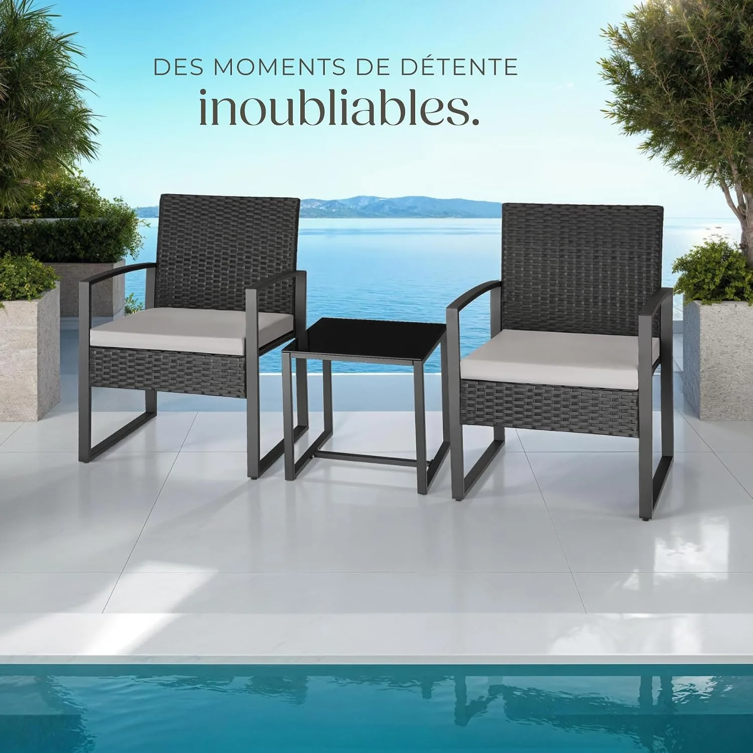 Tectake Ensemble Salon de Jardin