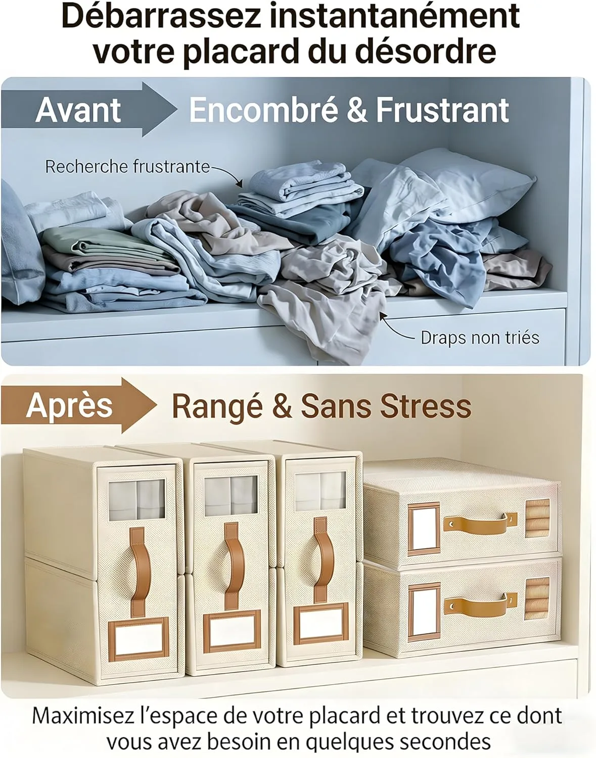 SwartLife Rangement Drap de Lit